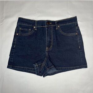 Forever 21 Dark Blue Denim Mid Rise Shorts